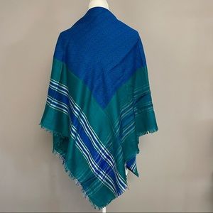 NWT Old Navy Blue and Teal Extra Large Acrylic Blanket Scarf Wrap